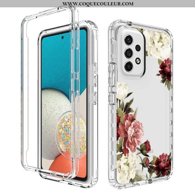 Coque Samsung Galaxy A53 5G Transparente Fleurs