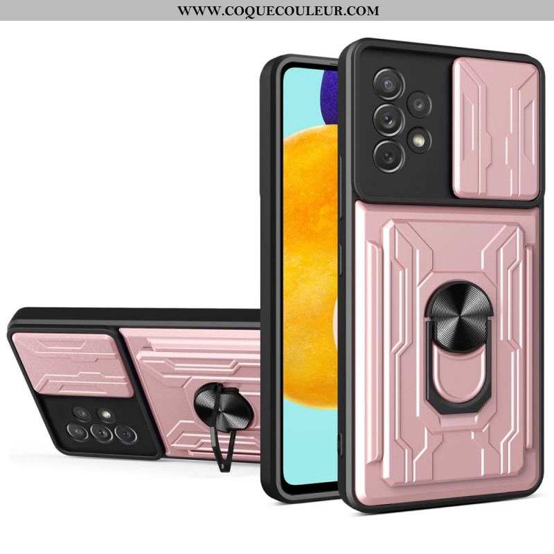 Coque Samsung Galaxy A53 5G Porte-Carte et Protège-Lentilles Design