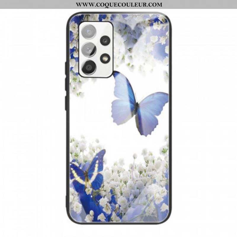 Coque Samsung Galaxy A53 5G Verre Trempé Papillons Design