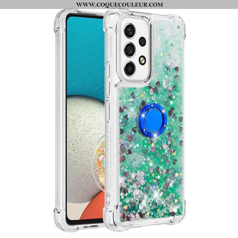 Coque Samsung Galaxy A53 5G Paillettes avec Anneau-Support