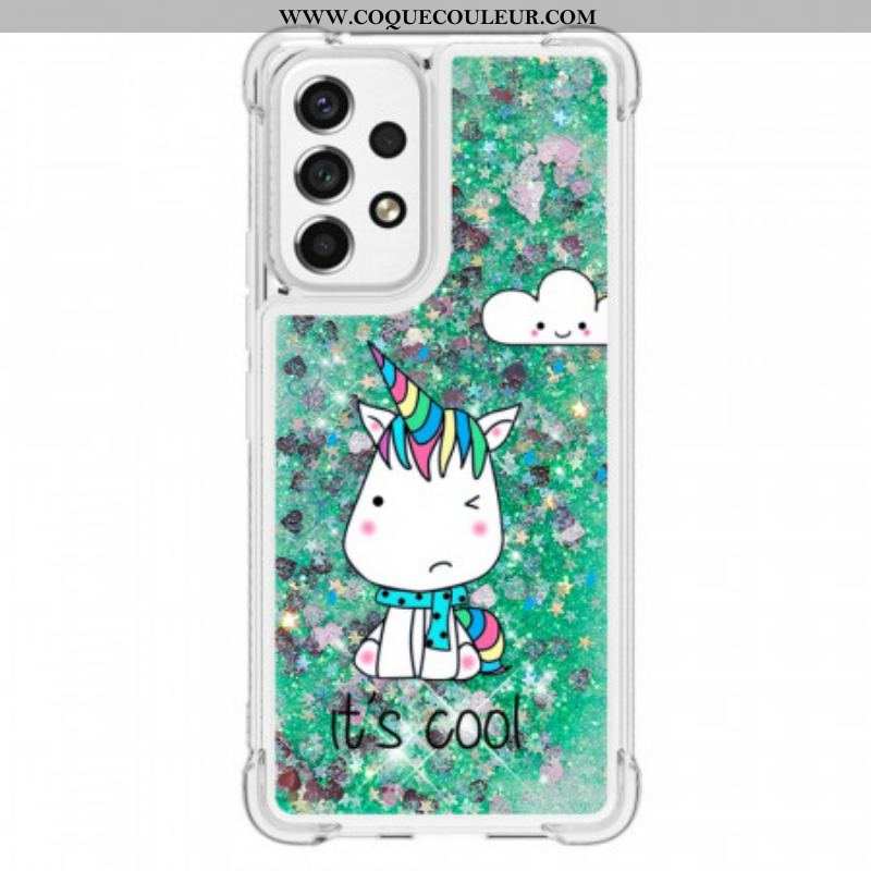 Coque Samsung Galaxy A53 5G Licorne Paillettes