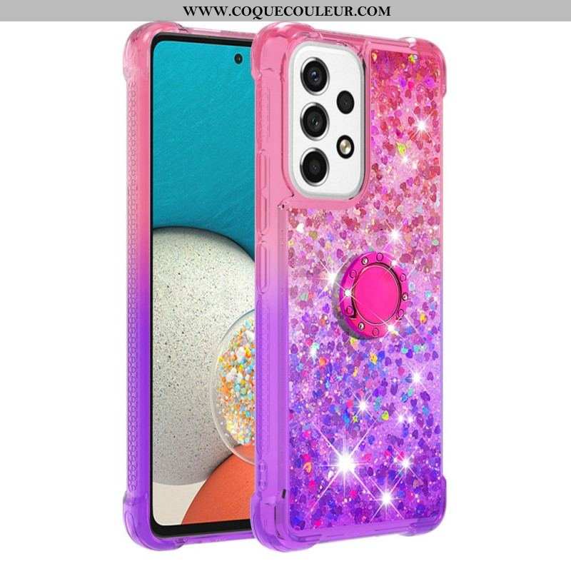 Coque Samsung Galaxy A53 5G Paillettes Anneau-Support