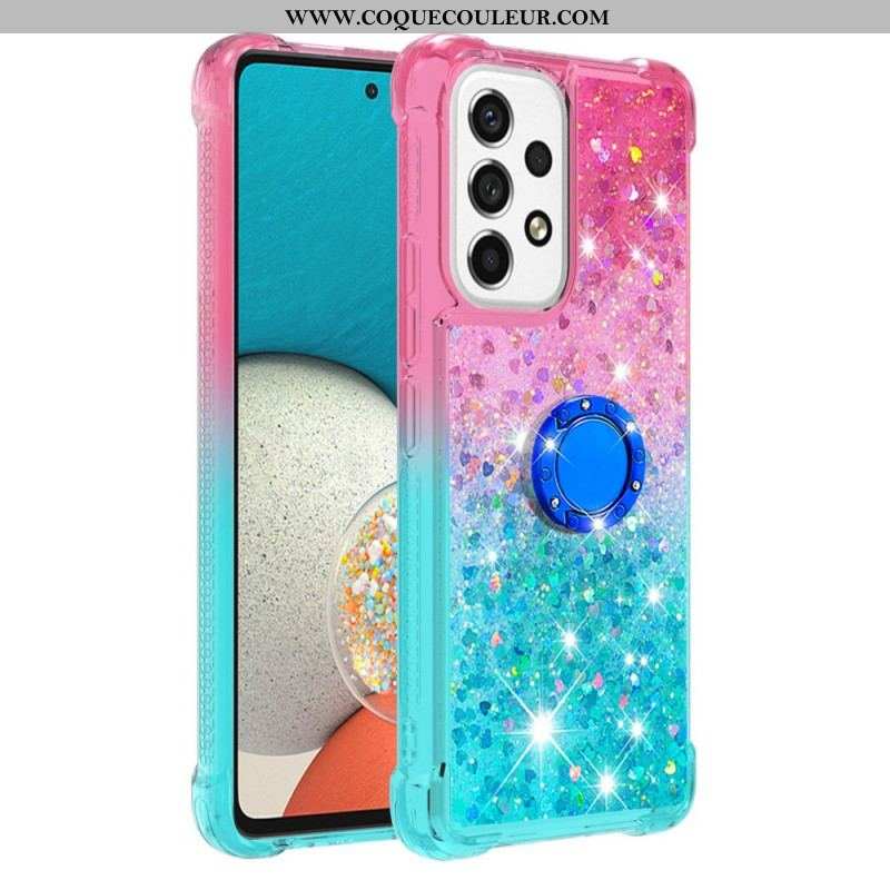 Coque Samsung Galaxy A53 5G Paillettes Anneau-Support