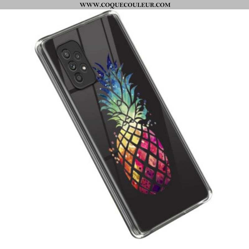 Coque Samsung Galaxy A53 5G Transparente Fleurs Violettes