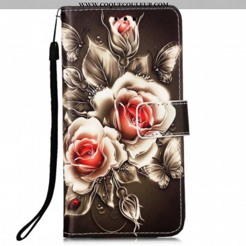 Housse Samsung Galaxy A53 5G Roses Dorées