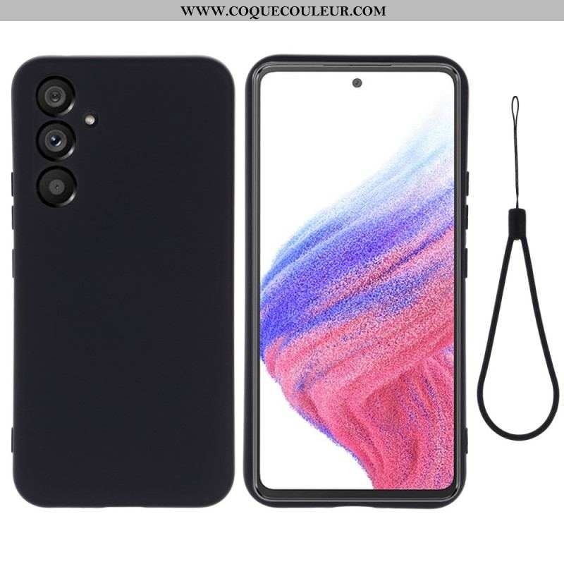 Coque Samsung Galaxy A54 5G Silicone Liquide avec Lanière