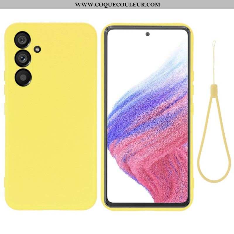 Coque Samsung Galaxy A54 5G Silicone Liquide avec Lanière