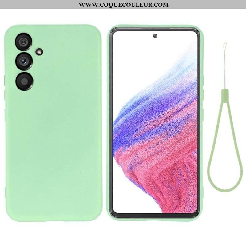 Coque Samsung Galaxy A54 5G Silicone Liquide avec Lanière