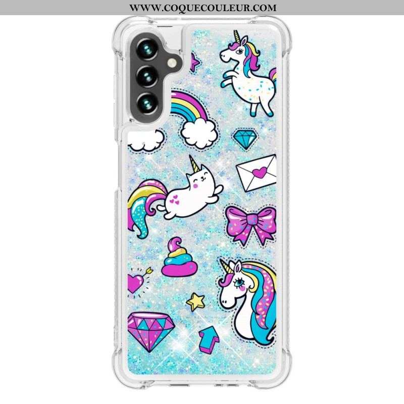 Coque Samsung Galaxy A54 5G Licornes à Paillettes