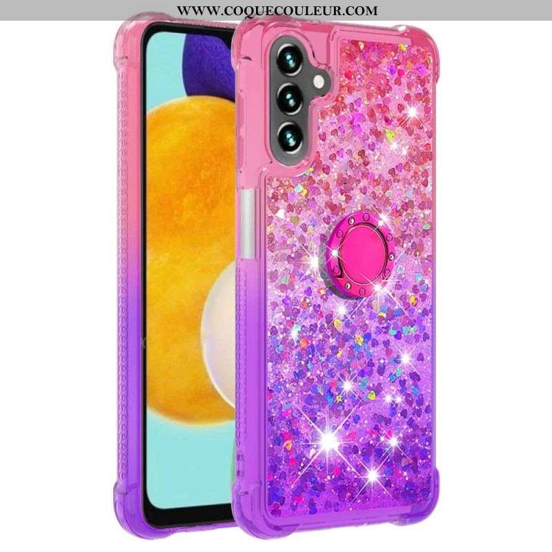 Coque Samsung Galaxy A54 5G Paillettes Anneau-Support