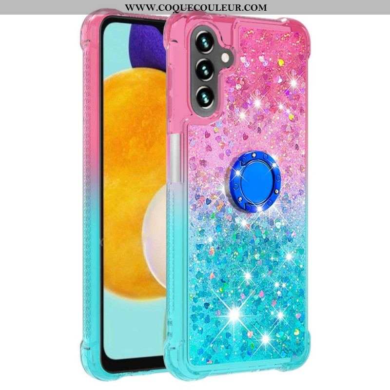 Coque Samsung Galaxy A54 5G Paillettes Anneau-Support