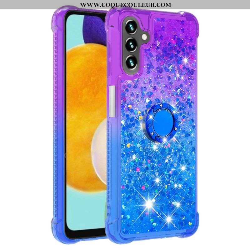 Coque Samsung Galaxy A54 5G Paillettes Anneau-Support