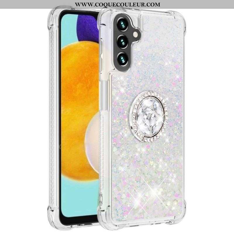 Coque Samsung Galaxy A54 5G Paillettes avec Anneau-Support