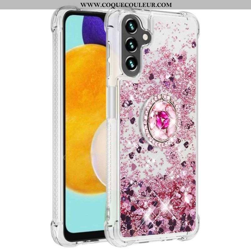 Coque Samsung Galaxy A54 5G Paillettes avec Anneau-Support