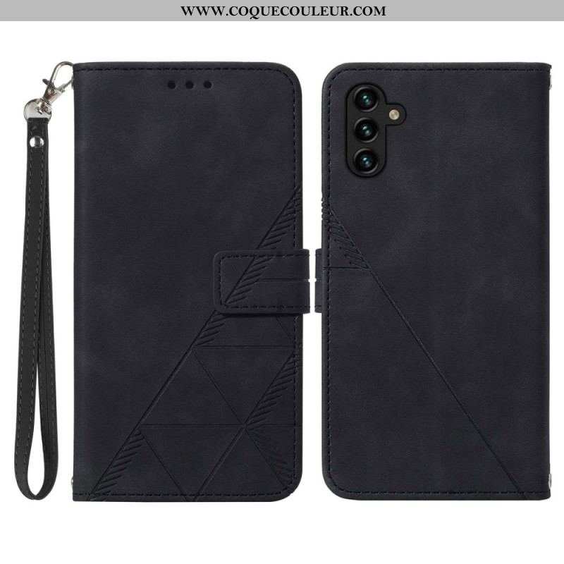 Housse Samsung Galaxy A54 5G Triangles à Lanière