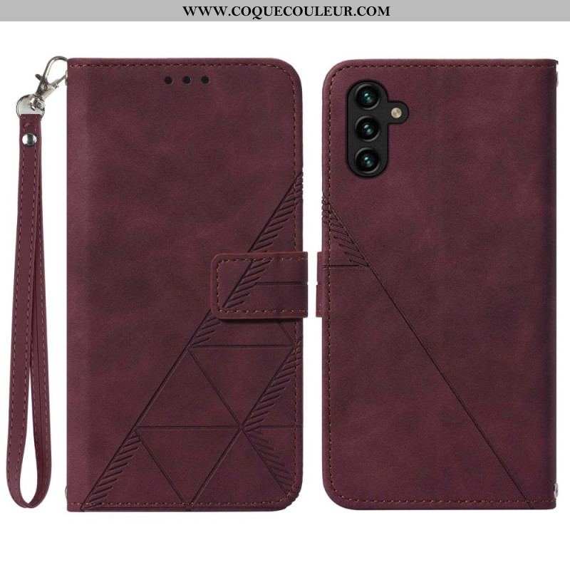 Housse Samsung Galaxy A54 5G Triangles à Lanière