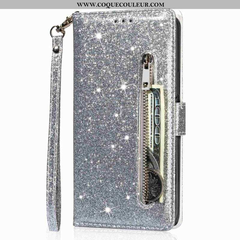 Housse Samsung Galaxy A54 5G Porte-Monnaie Paillettes