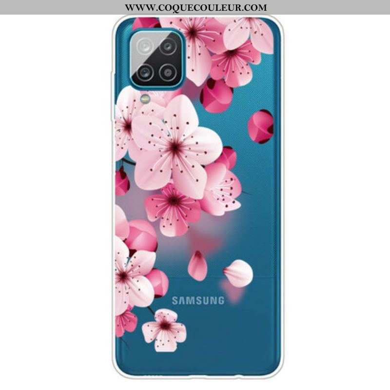 Coque Samsung Galaxy A12 / M12 Petites Fleurs Roses