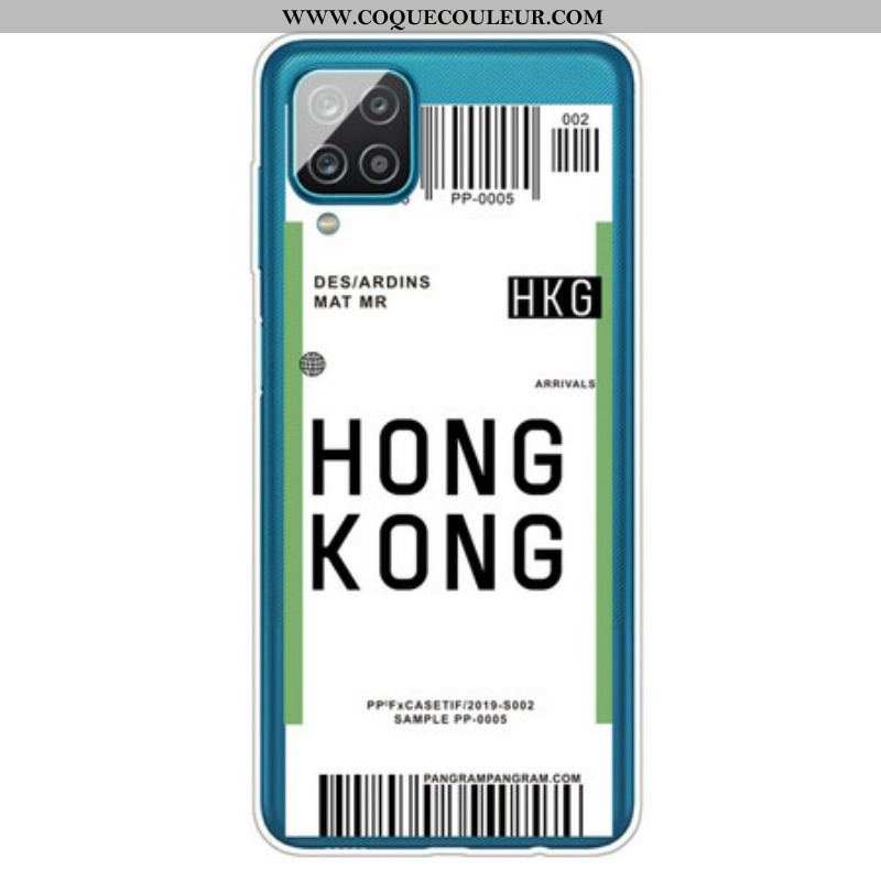 Coque Samsung Galaxy A12 / M12 Boarding Pass to Hong Kong