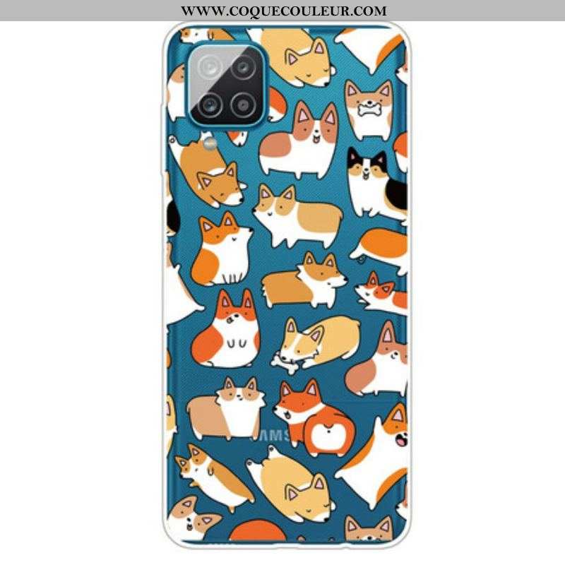 Coque Samsung Galaxy A12 / M12 Transparente Multiples Chiens