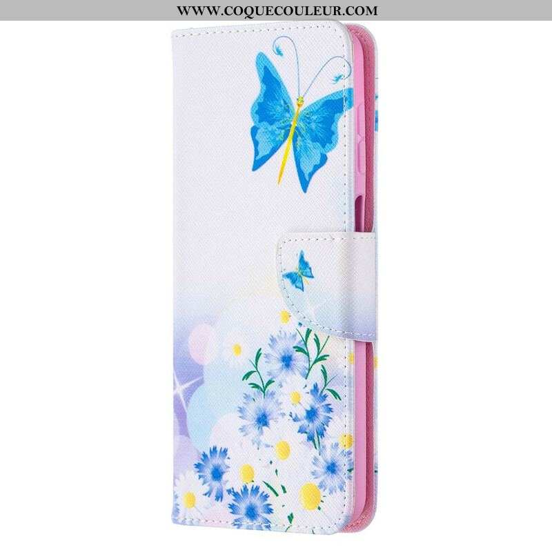 Housse Samsung Galaxy A12 / M12 Papillons et Fleurs Peints