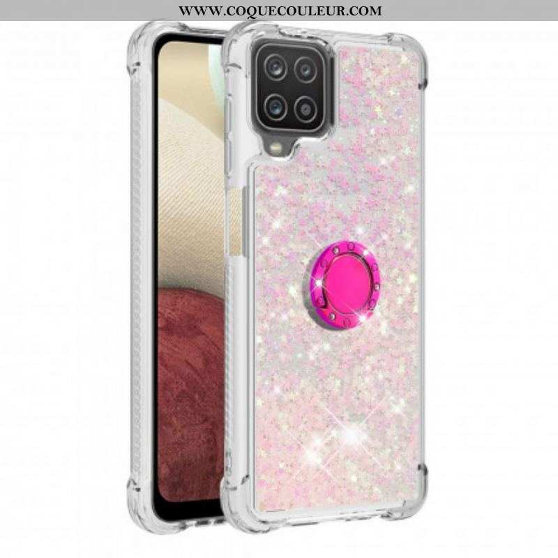 Coque Samsung Galaxy A12 / M12 Paillettes avec Anneau-Support