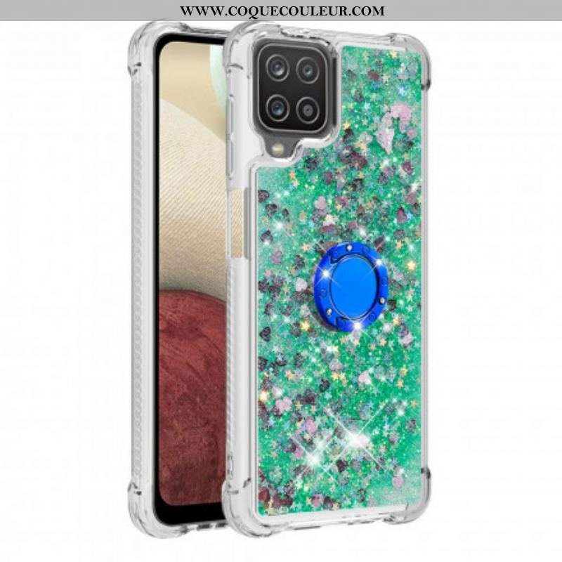 Coque Samsung Galaxy A12 / M12 Paillettes avec Anneau-Support