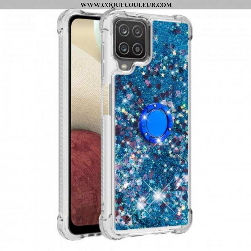 Coque Samsung Galaxy A12 / M12 Paillettes avec Anneau-Support