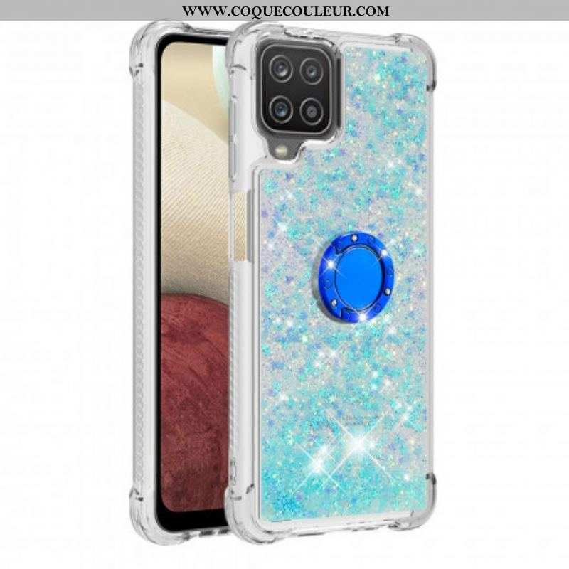 Coque Samsung Galaxy A12 / M12 Paillettes avec Anneau-Support