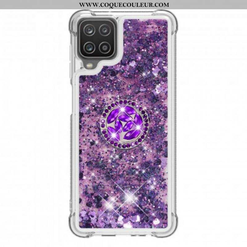 Coque Samsung Galaxy A12 / M12 Paillettes avec Anneau-Support