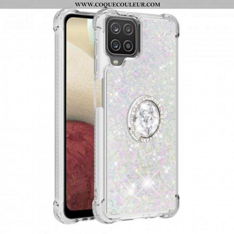 Coque Samsung Galaxy A12 / M12 Paillettes avec Anneau-Support