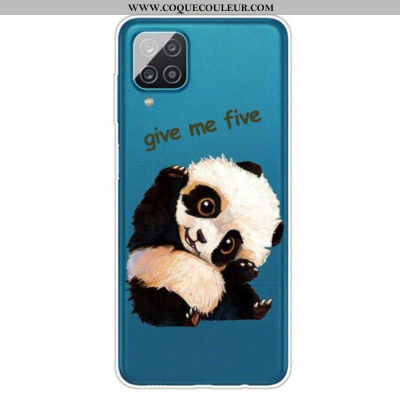 Coque Samsung Galaxy A12 / M12 Transparente Panda Give Me Five