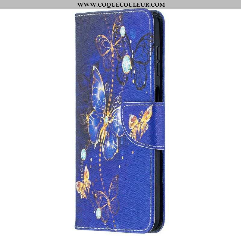 Housse Samsung Galaxy A12 / M12 Papillons Dorés
