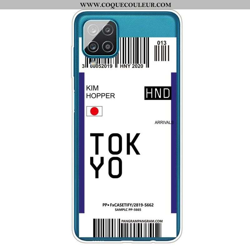 Coque Samsung Galaxy A12 / M12 Boarding Pass to Tokyo