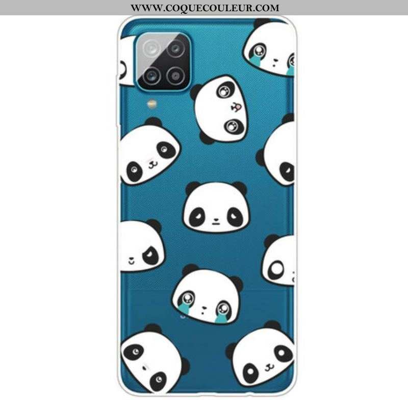 Coque Samsung Galaxy A12 / M12 Transparente Pandas Sentimentaux