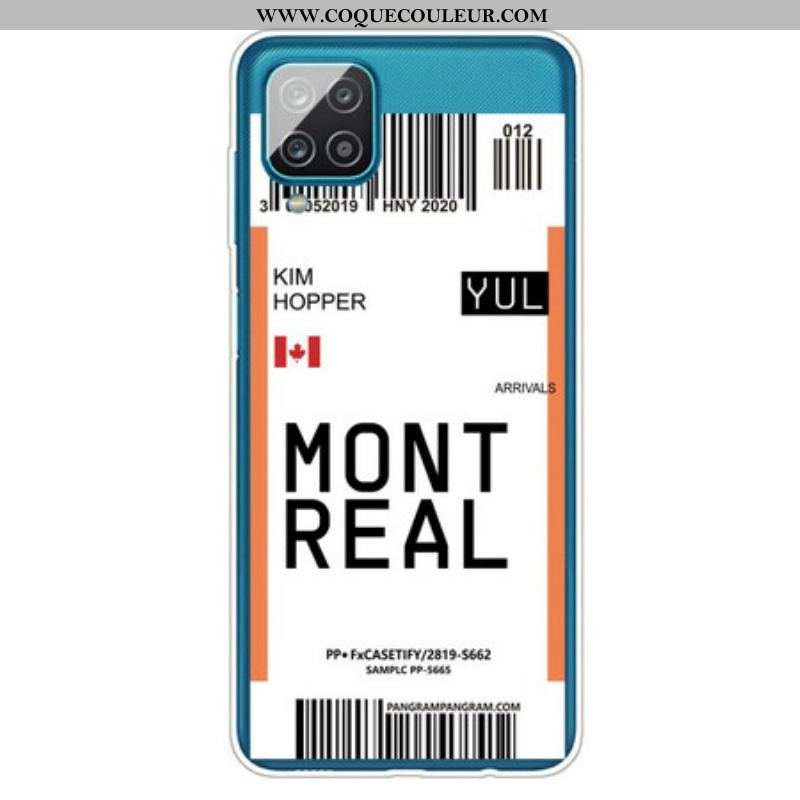 Coque Samsung Galaxy A12 / M12 Boarding Pass to Montreal