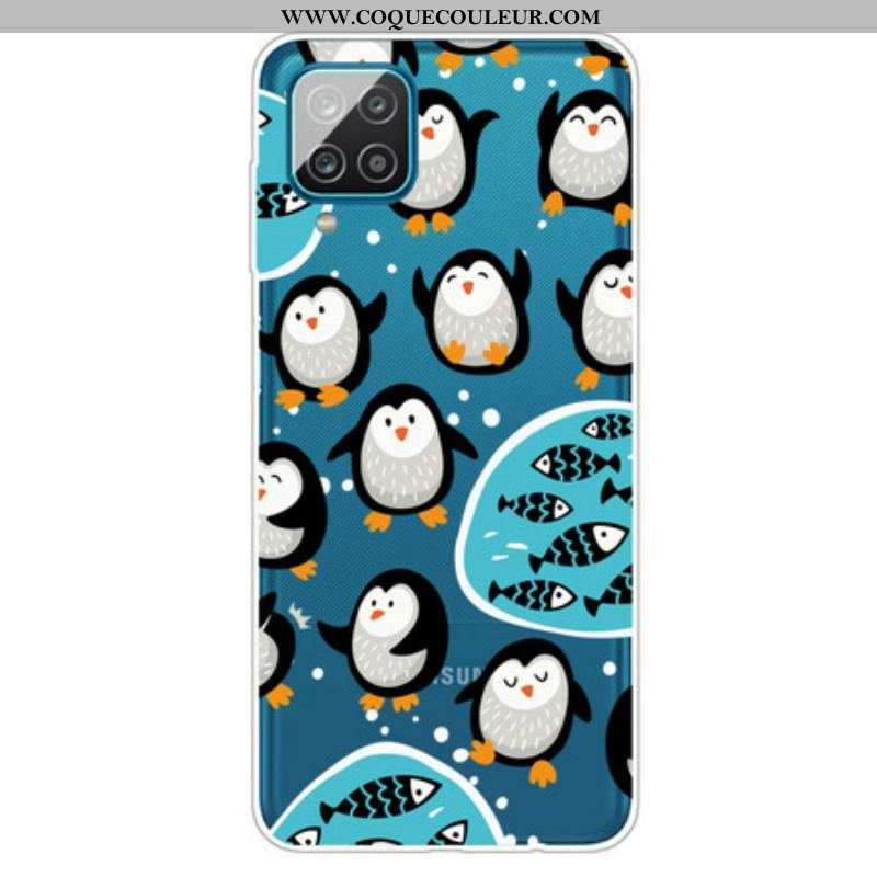 Coque Samsung Galaxy A12 / M12 Pingouins et Poissons