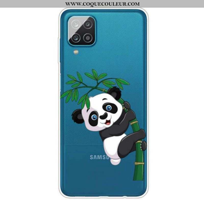 Coque Samsung Galaxy A12 / M12 Transparente Panda Sur Le Bambou