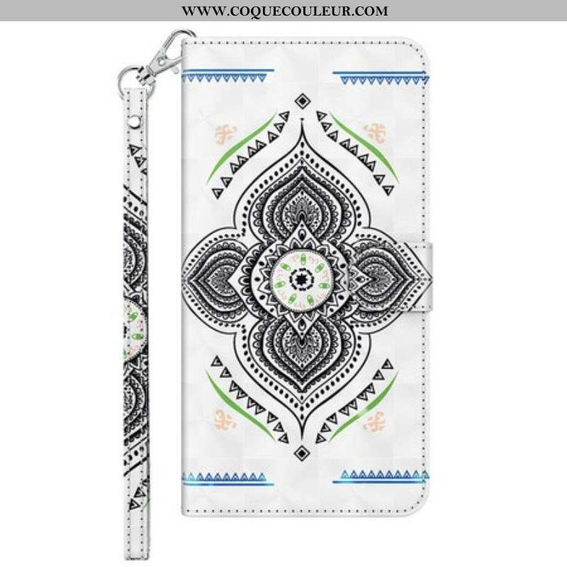 Housse Samsung Galaxy A12 / M12 Light Spots Mandala avec Lanière