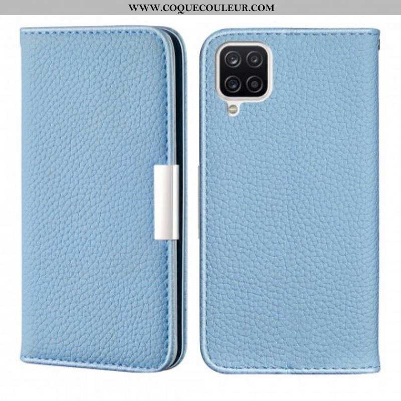 Flip Cover Samsung Galaxy A12 / M12 Simili Cuir Litchi Ultra Chic