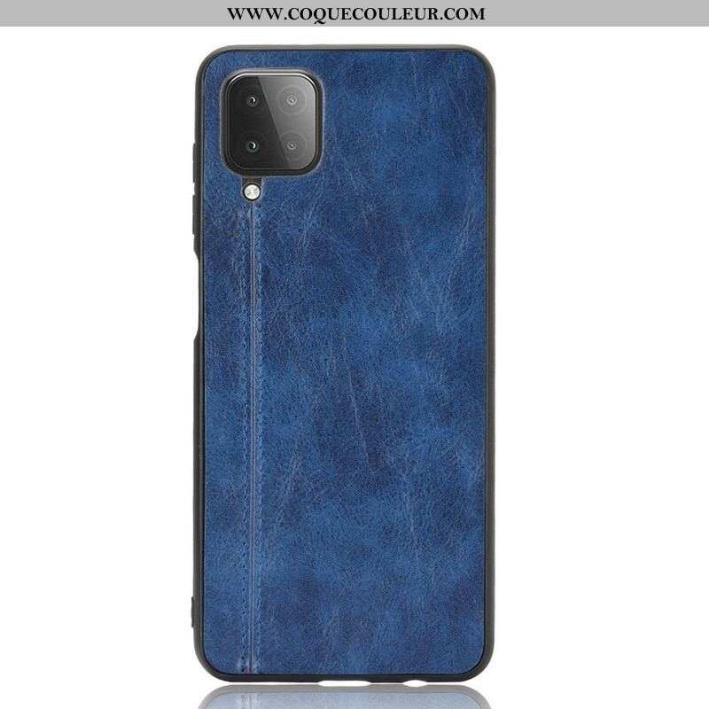 Coque Samsung Galaxy A12 / M12 Effet Cuir Couture