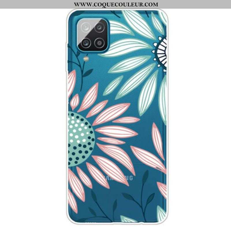 Coque Samsung Galaxy A12 / M12 Transparente Une Fleur