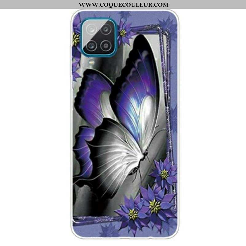 Coque Samsung Galaxy A12 / M12 Papillon Royal