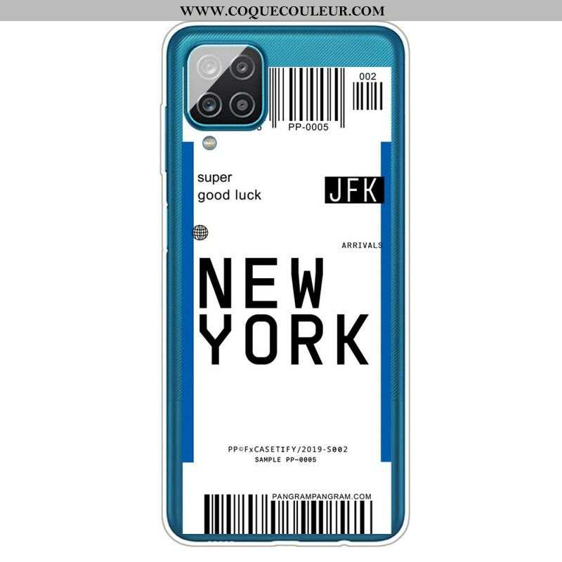 Coque Samsung Galaxy A12 / M12 Boarding Pass to New York