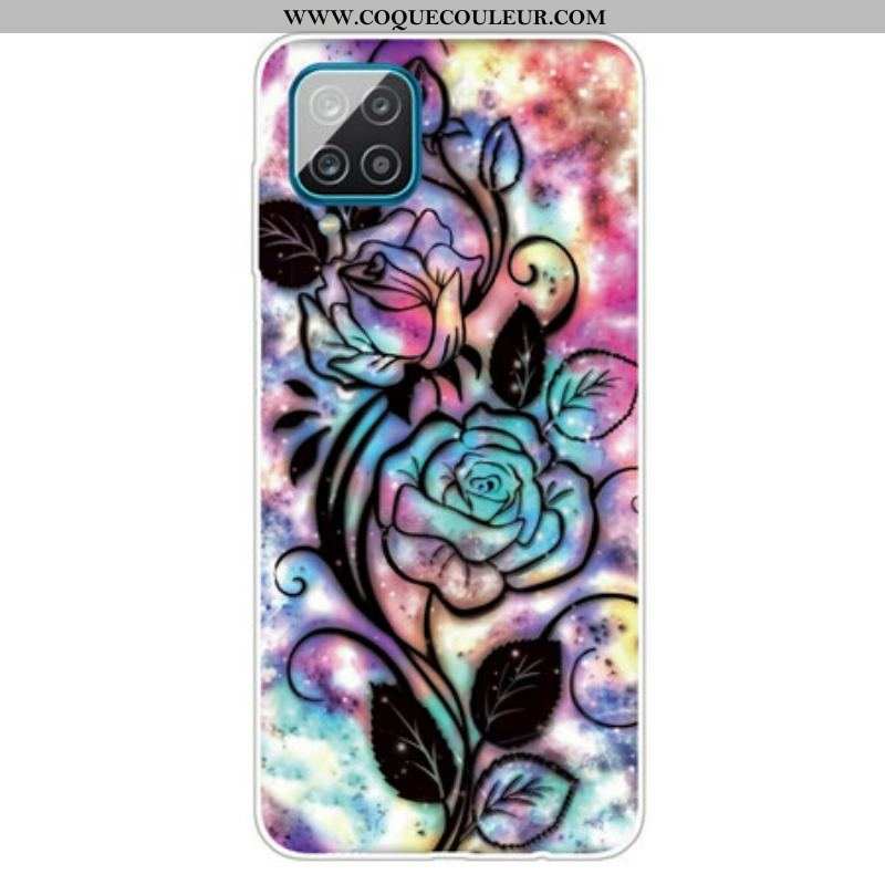 Coque Samsung Galaxy A12 / M12 Fleur Graphique