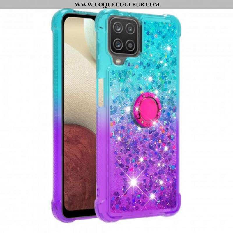 Coque Samsung Galaxy A12 / M12 Paillettes Anneau-Support