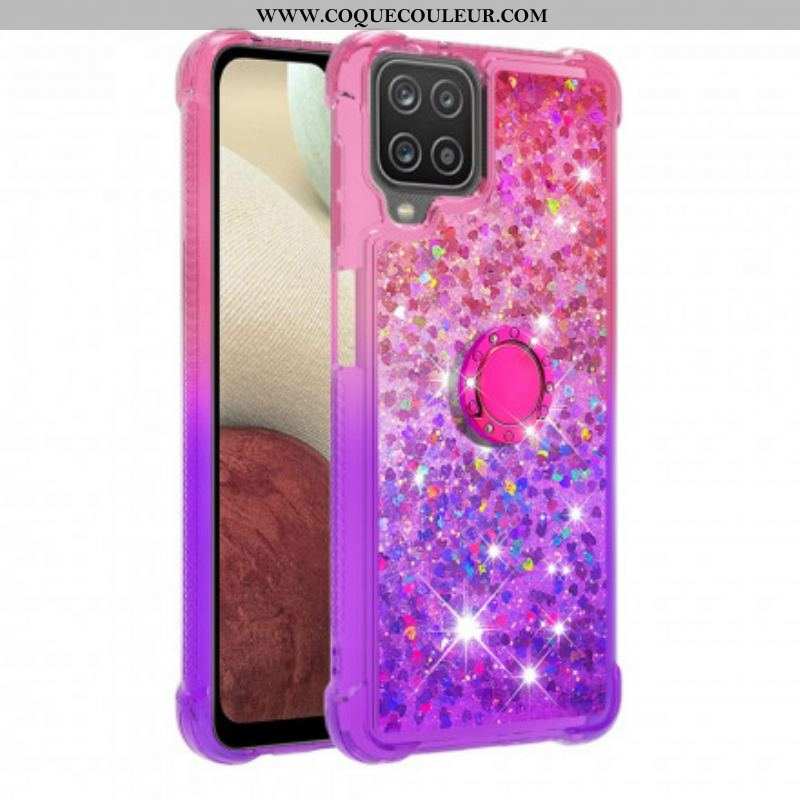 Coque Samsung Galaxy A12 / M12 Paillettes Anneau-Support