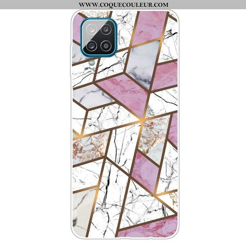 Coque Samsung Galaxy A12 / M12 Marbre Géométrique