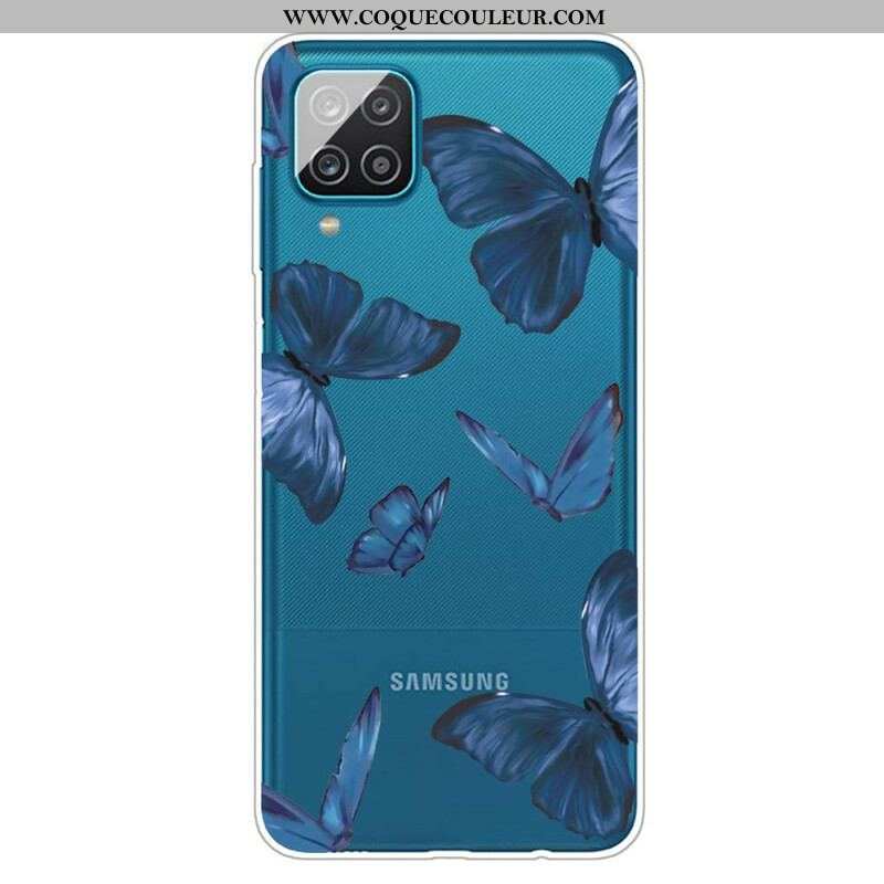 Coque Samsung Galaxy A12 / M12 Papillons Sauvages