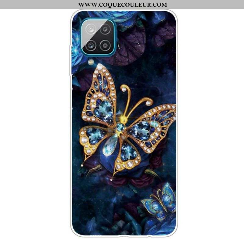 Coque Samsung Galaxy A12 / M12 Papillon Luxe
